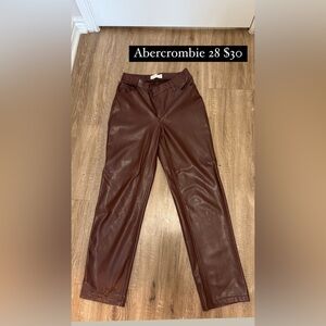 Abercrombie Red size 28/6 Leather Pants